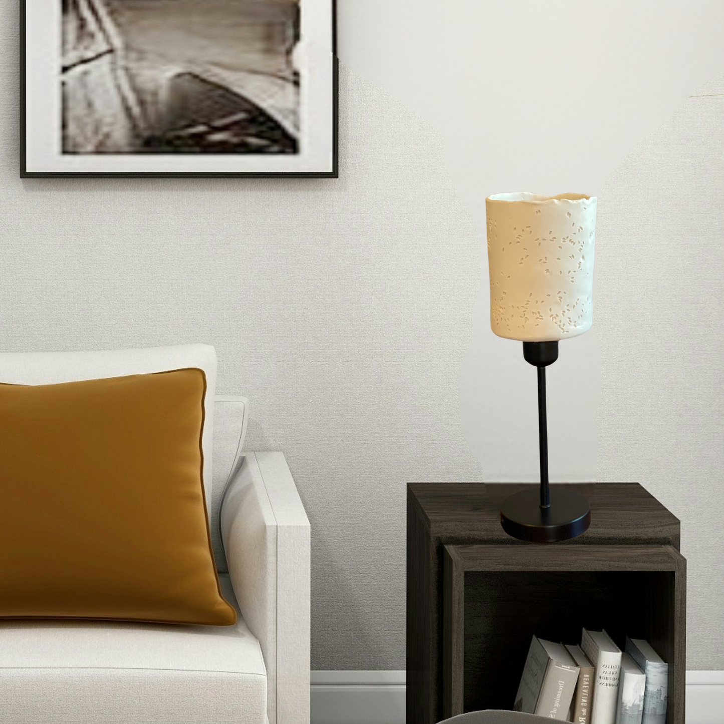 "Rice Paddy" Porcelain Side Table Lamp